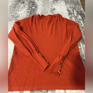 XL Orange Ribbed Sweater